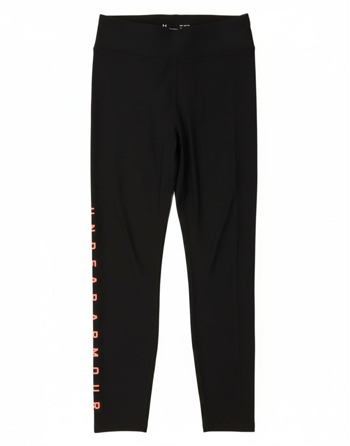 Under Armour Grafiske Leggings til kvinder UK 12 Medium Sort Polyester