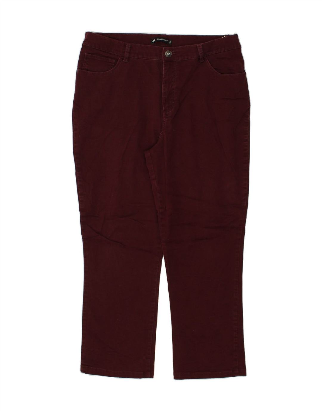 LEE Womens Classic Fit Cropped Jeans W34 L26 Burgundy | Vintage Lee | Thrift | Second-Hand Lee | Used Clothing | Messina Hembry 