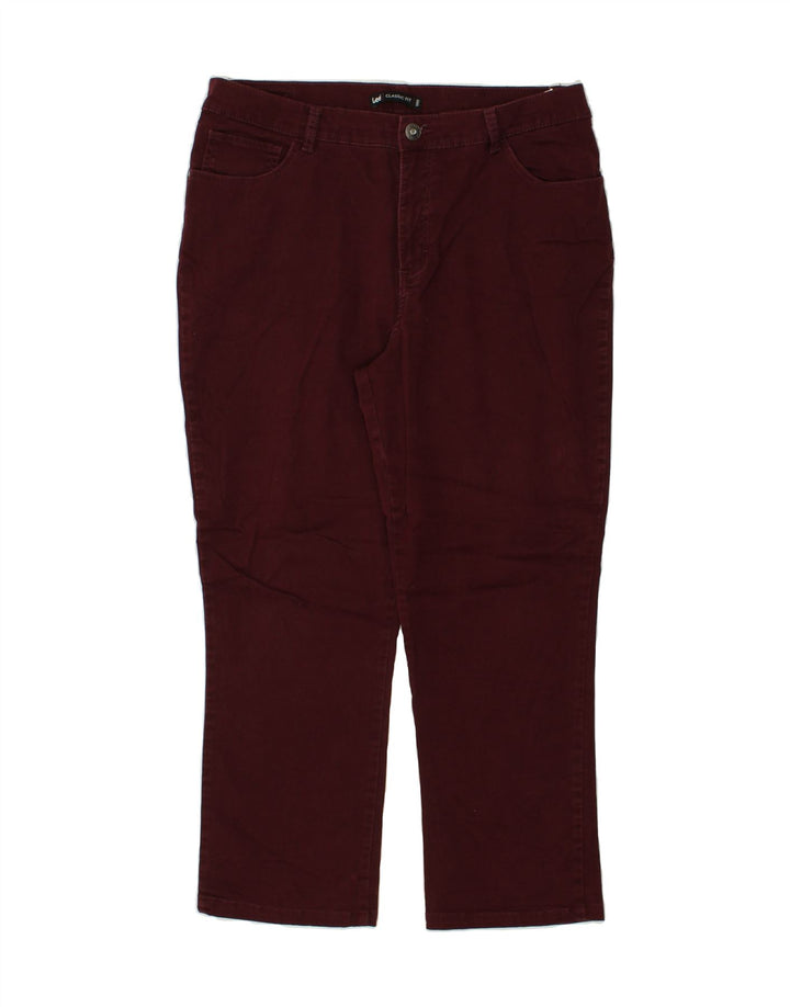 LEE Womens Classic Fit Cropped Jeans W34 L26 Burgundy | Vintage Lee | Thrift | Second-Hand Lee | Used Clothing | Messina Hembry 