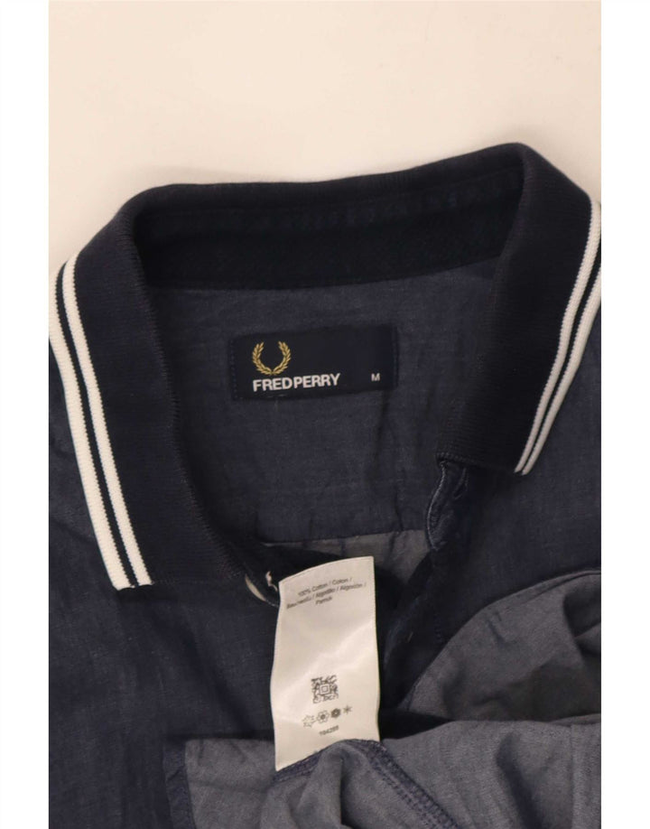 Fred Perry Chemise à manches courtes homme en coton rayé bleu marine moyen