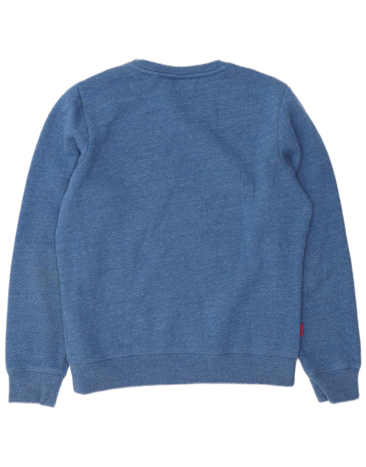 Superdry Mens Sweatshirt Jumper Large Blue Flecked Cotton
