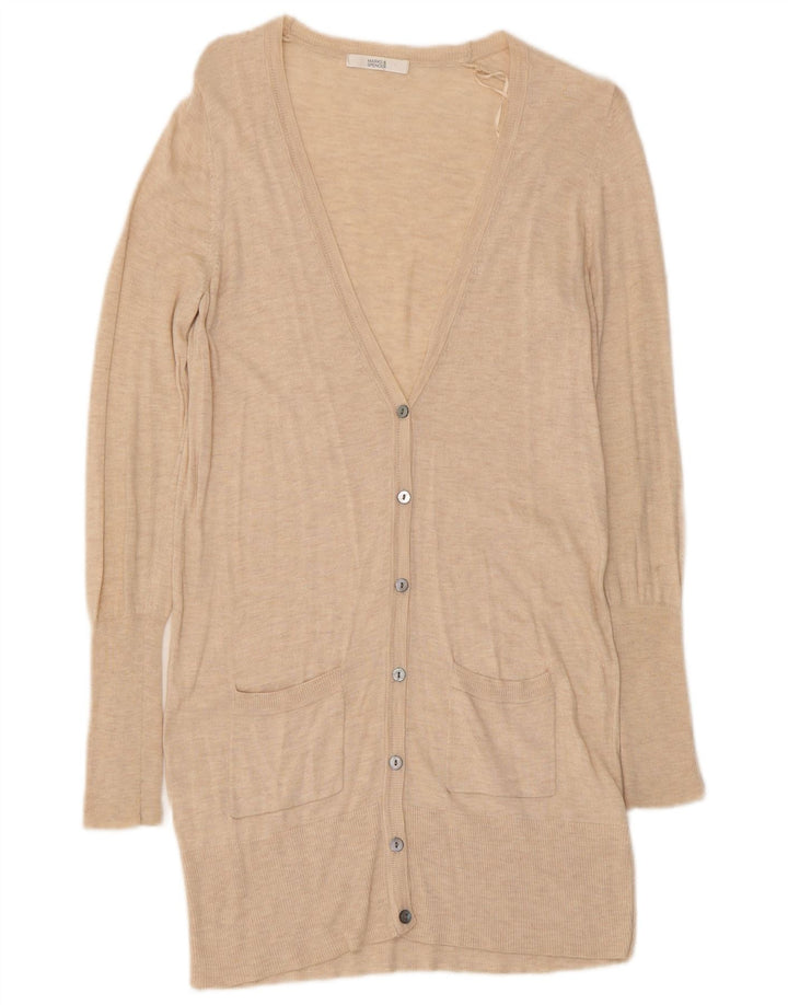 Marks & Spencer Damen Longline-Cardigan-Pullover UK 12 Mittelbeige meliert