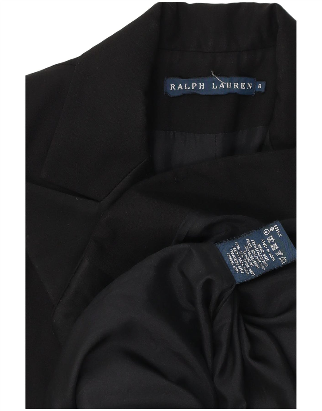 Ralph Lauren Veste blazer à 1 bouton pour femme US 8 en laine noire moyenne