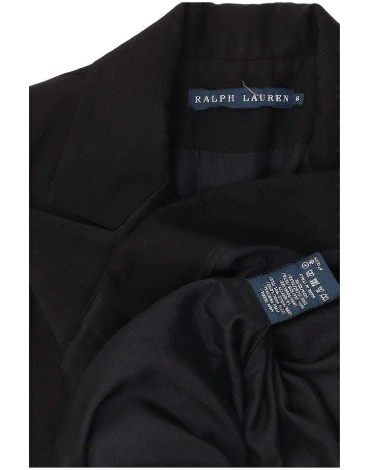 Ralph Lauren Veste blazer à 1 bouton pour femme US 8 en laine noire moyenne
