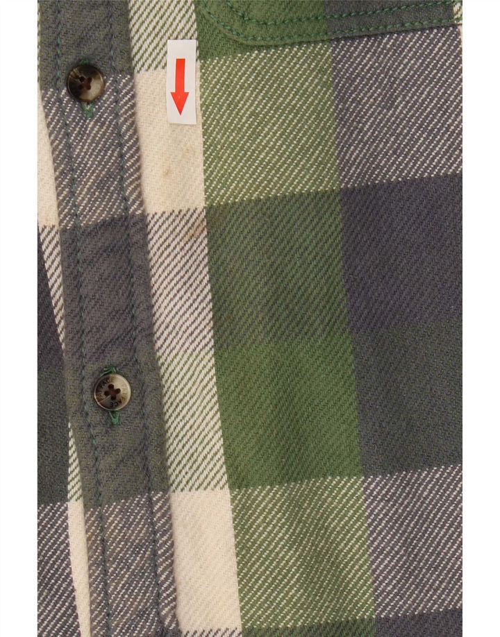 Fat Face Mens Tall Flannel Shirt Medium Green Check Cotton