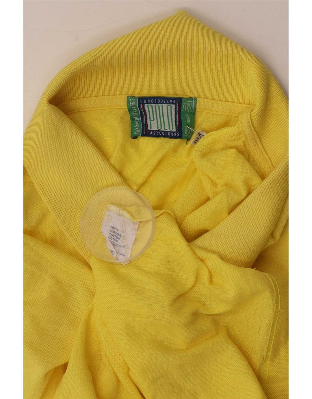 Sergio Tacchini Mens Polo Shirt 2XL Yellow Cotton
