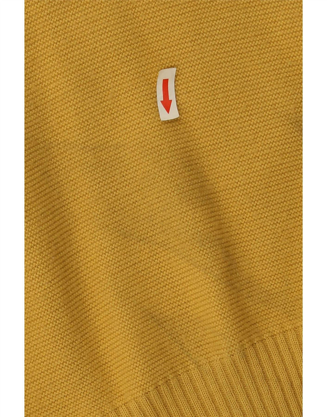 Vintage Mens V-Neck Jumper Sweater IT 52 Large Yellow Polyester