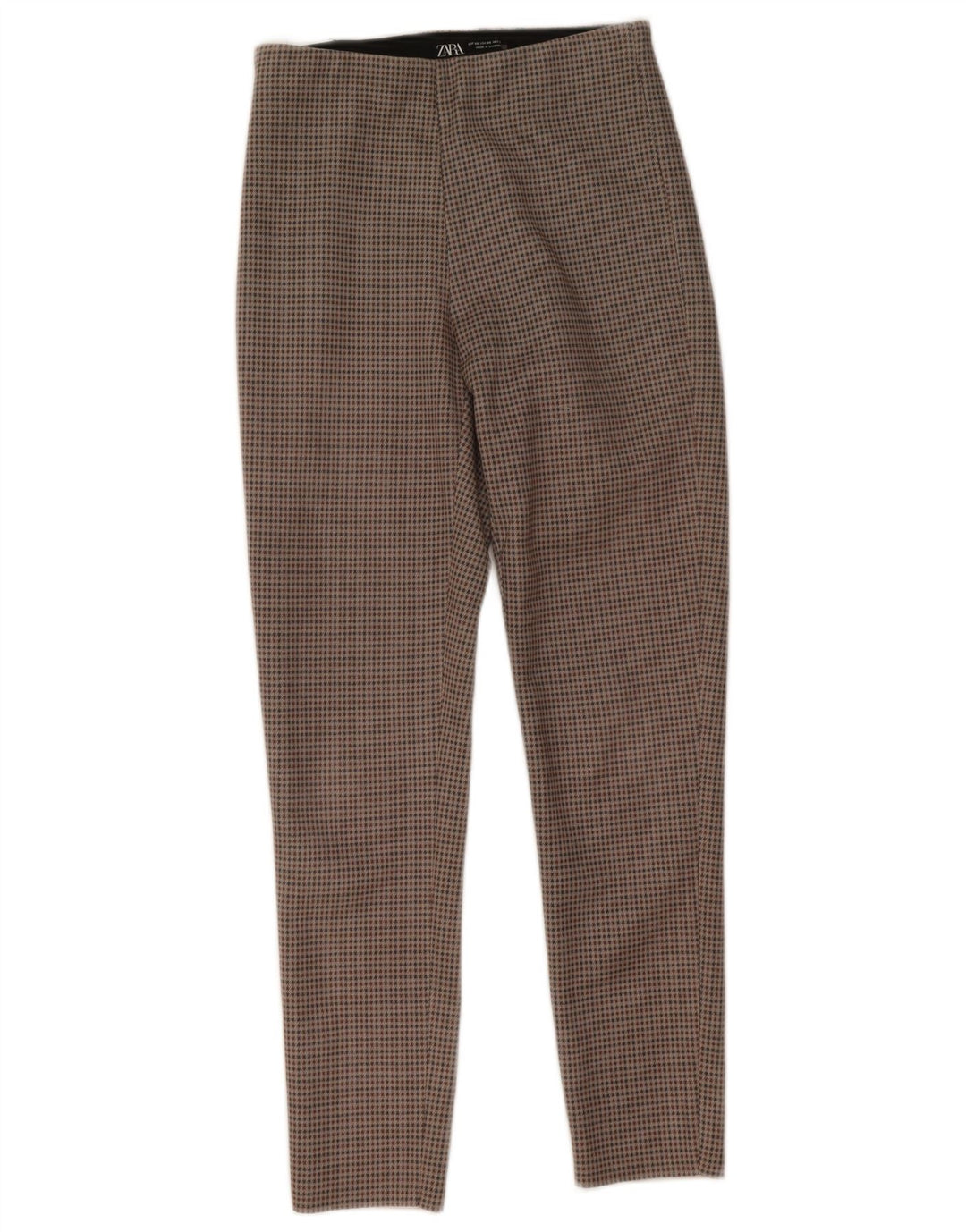 Zara Womens Leggings UK 4 XS Grå Houndstooth Polyester