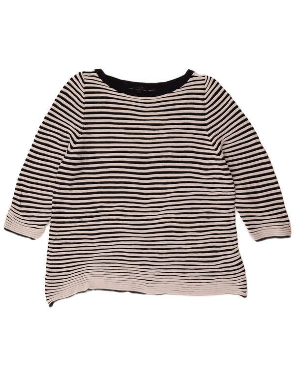 Cos Top damski z rękawem 3/4, UK 16, duży, bawełniany w białe paski