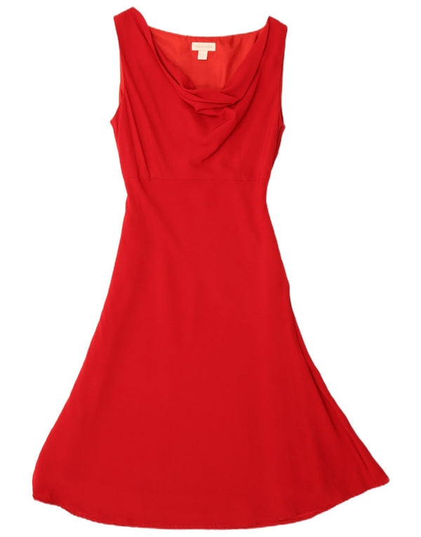 Monsoon Womens Sleeveless A-Line Dress UK 12 Medium Red Viscose