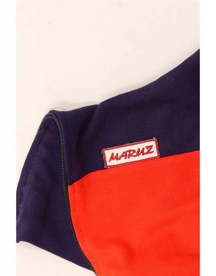 Vintage Mens Tracksuit Top Jacket Medium Red Colourblock