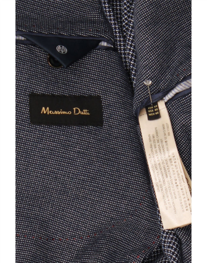 Massimo Dutti Herre 2-knaps blazerjakke EU 58 2XL Marineblå Bomuld