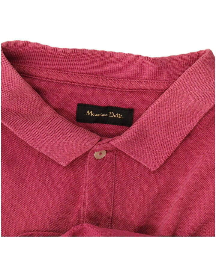 Massimo Dutti Herren Poloshirt Mittelrosa