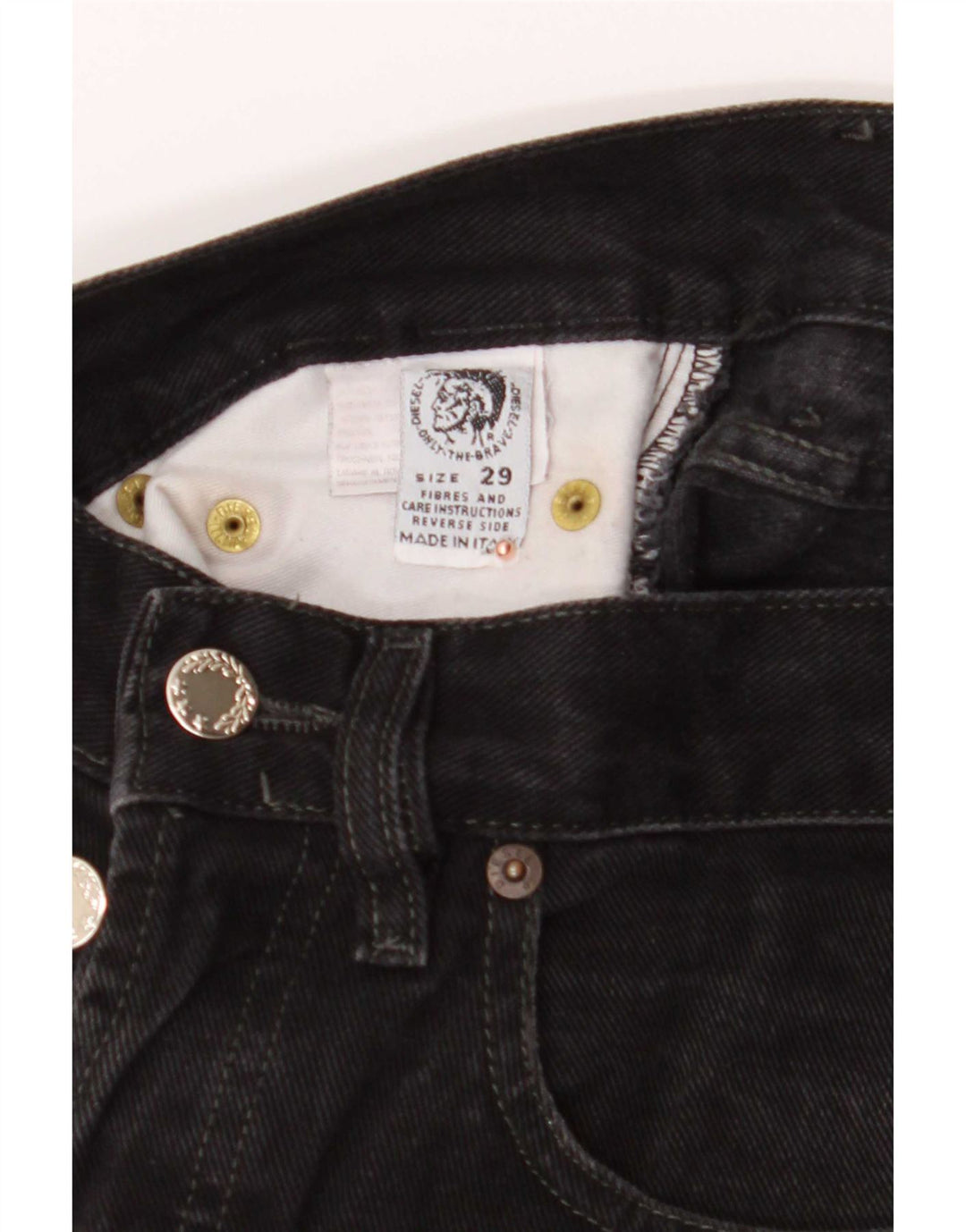 Diesel Mens Zathan Straight Jeans W29 L32 Black Cotton