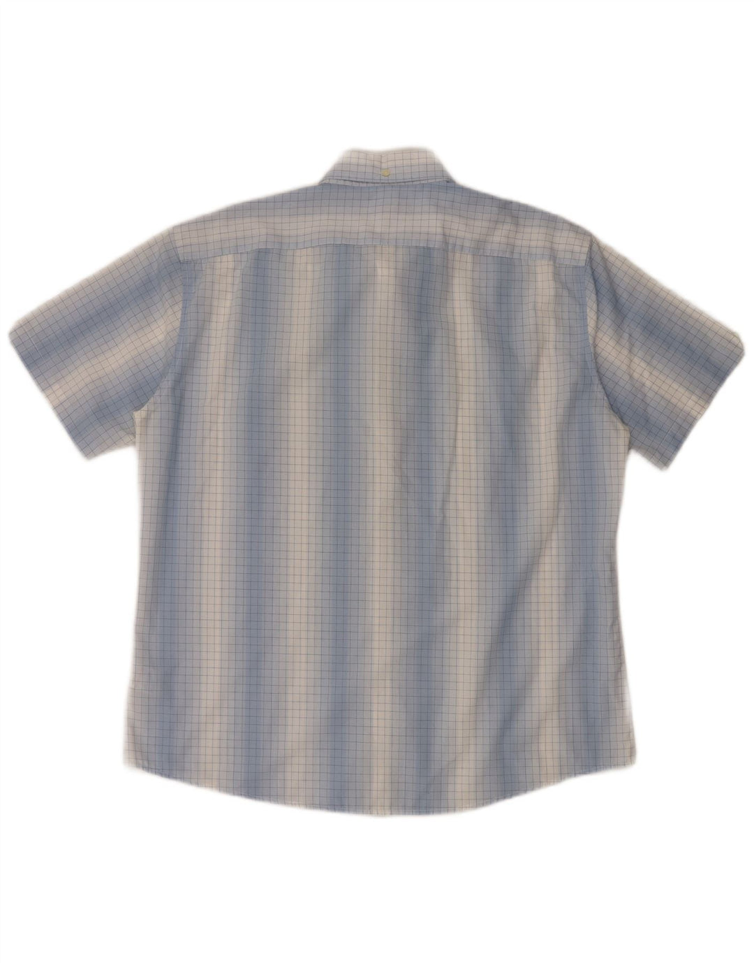Ben Sherman Mens Short Sleeve Shirt 4XL Blue Gingham Cotton