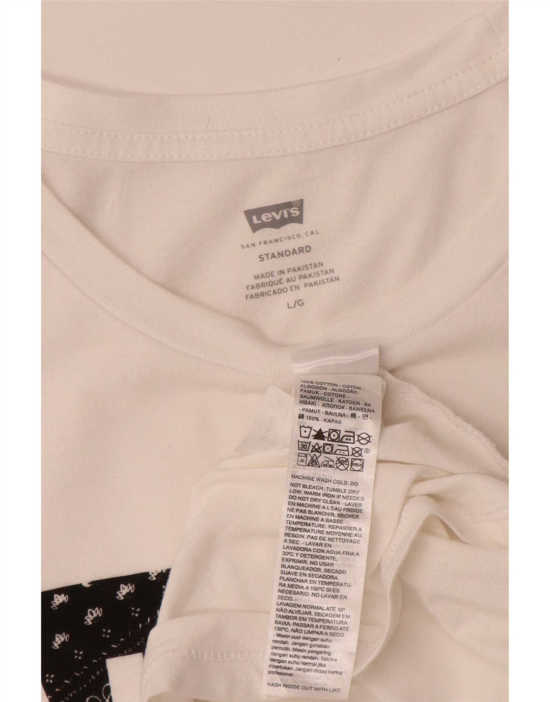 Levi's Mens Standard Graphic T-Shirt Top Large White Cotton
