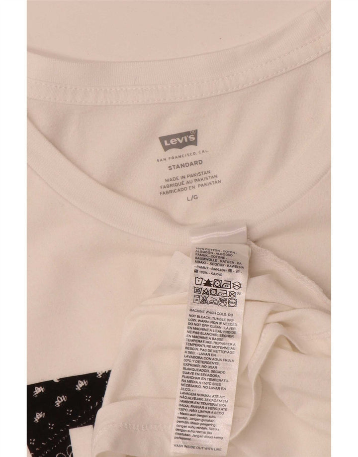 Levi's Mens Standard Graphic T-Shirt Top Large White Cotton