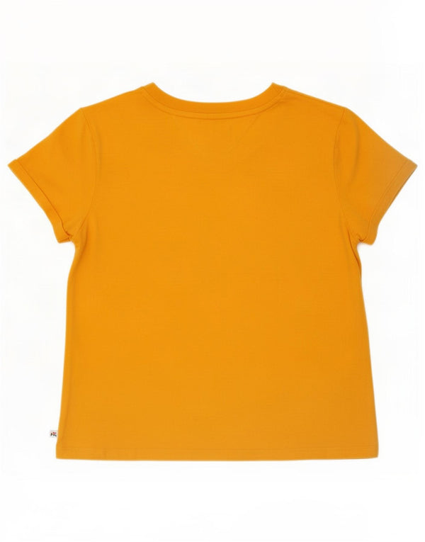 Tommy Hilfiger Dame T-Shirt Top UK 14 Medium Orange Bomuld