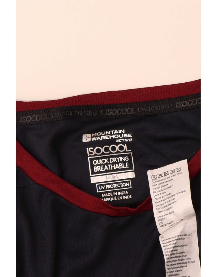 Mountain Warehouse Haut à manches longues pour homme XL en polyester color block bleu marine