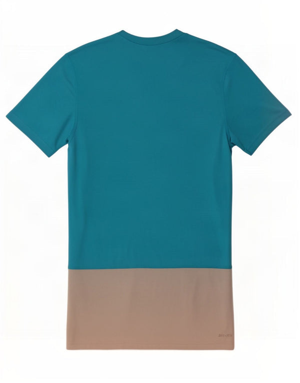 Nike Mens Dri Fit T-Shirt Top Small Blue Colourblock Polyester