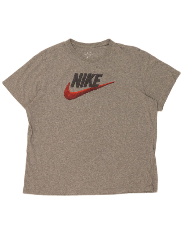 Nike Mens Graphic T-Shirt Top 2XL Grey Flecked