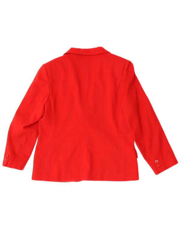 Alba Fornari Veste Blazer 2 Boutons Femme IT 46 Grande Laine Rouge