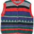 MAURICE ABOT Womens Cardigan Sweater UK 14 Medium Multicoloured Striped