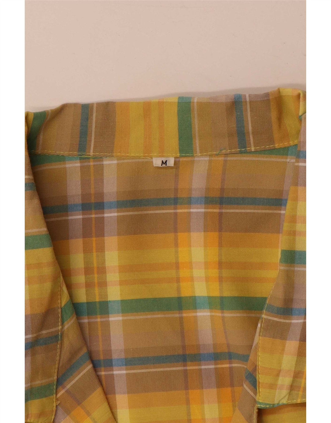 Vintage Womens 2 Button Oversized Blazer Jacket UK 14 Medium Yellow Check