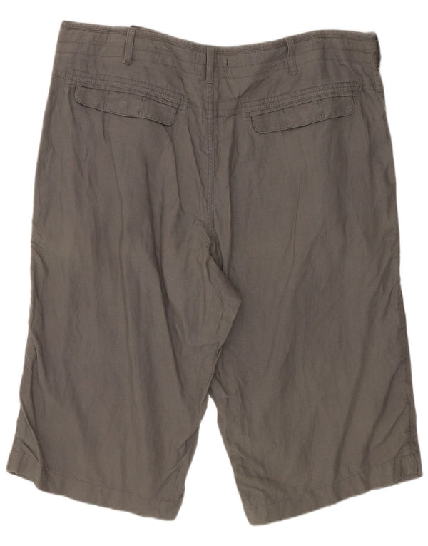 Marks & Spencer Mens Chino Shorts W38 XL Grey Linen
