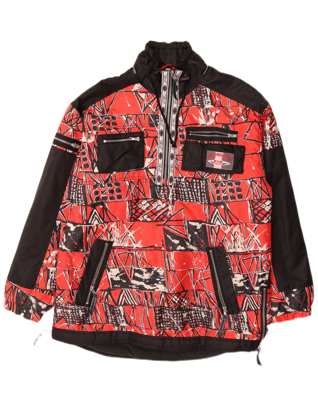 Proline Mens Graphic Anorak Jacket UK 40 Large Red Geometric Polyamide