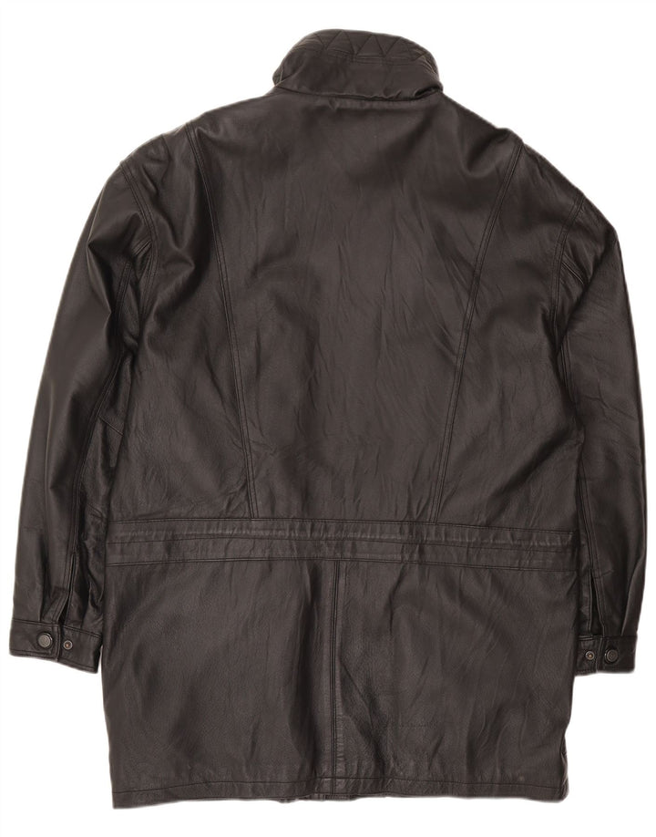 JCC Mens Leather Jacket IT 50 Large Black Leather