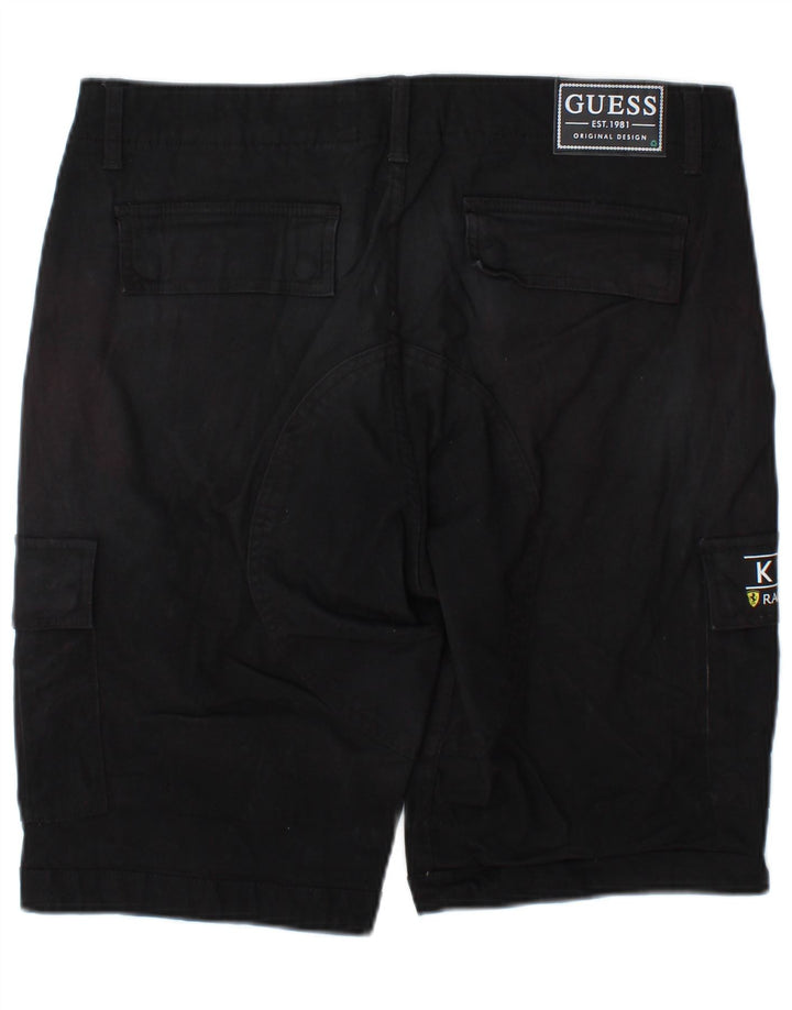 Guess Mens Cargo Shorts W32 Medium  Black Cotton