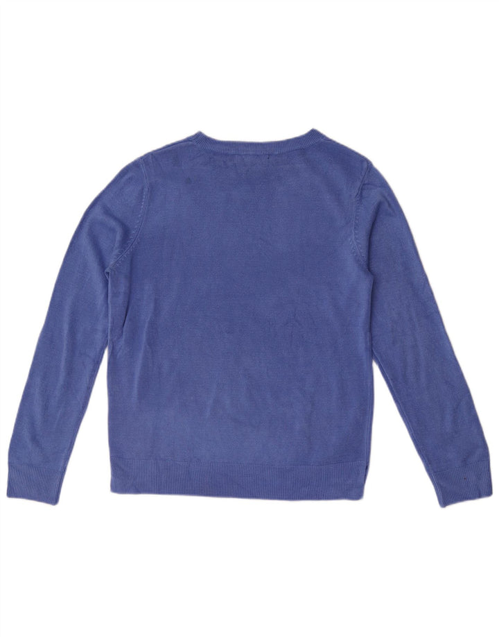 Marks & Spencer Womens Boat Neck Jumper Sweater UK 12 Medium Blue
