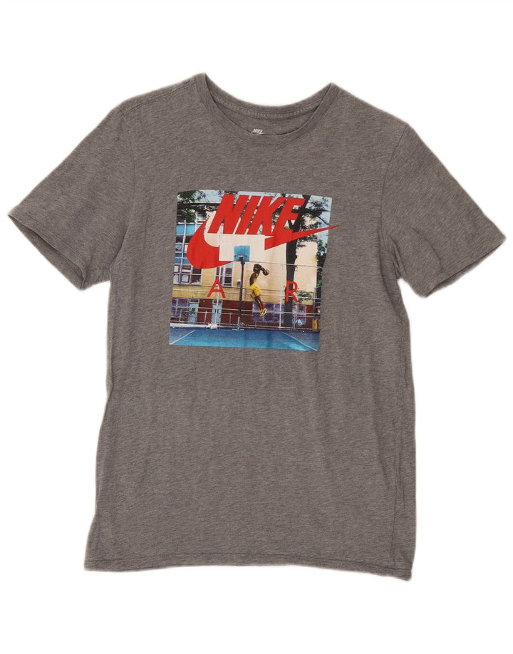 Nike Herre Athletic Cut Grafisk T-Shirt Top Lille Grå Flecked