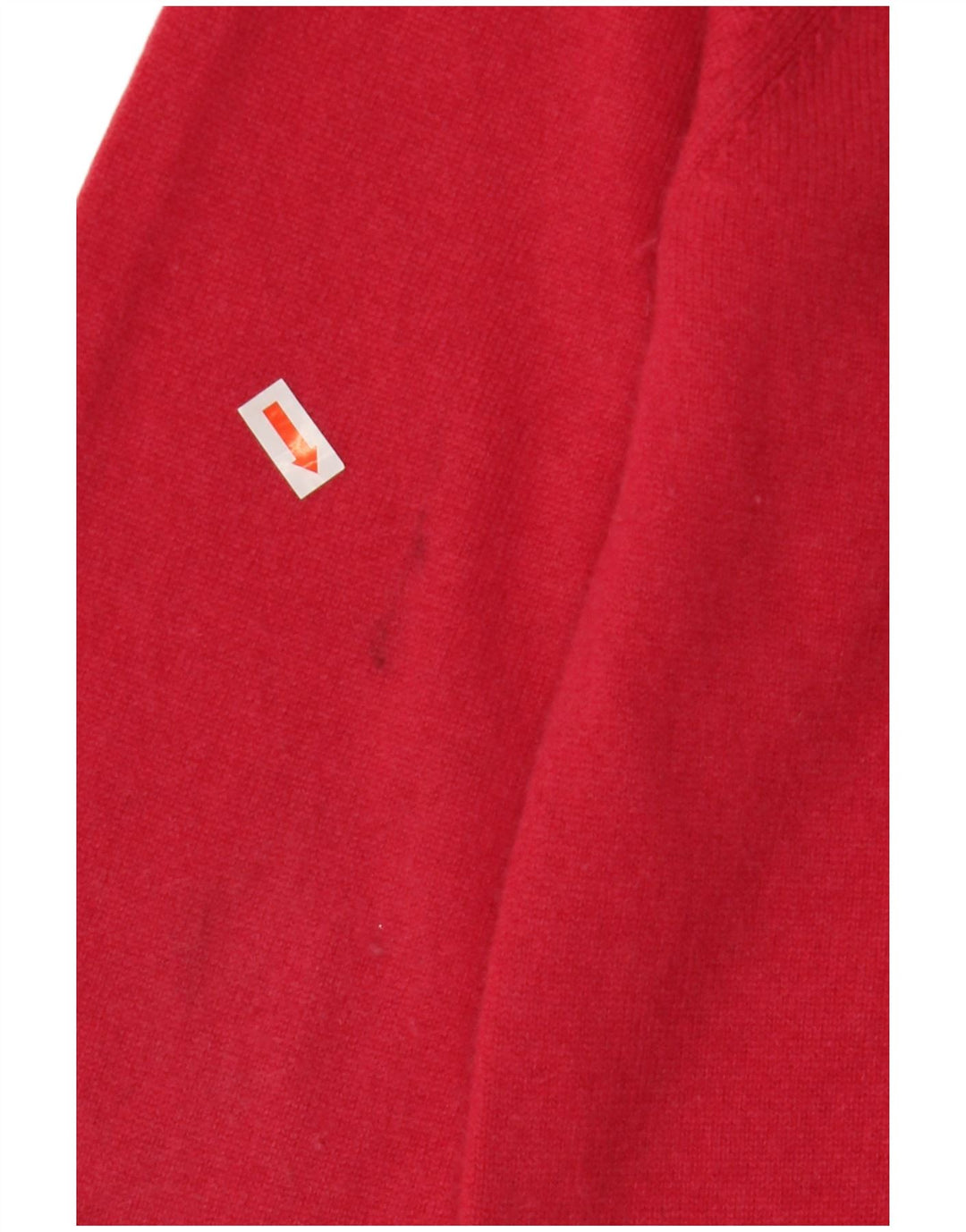 CREW CLOTHING Mens V-Neck Jumper Sweater Medium Red Merino Wool