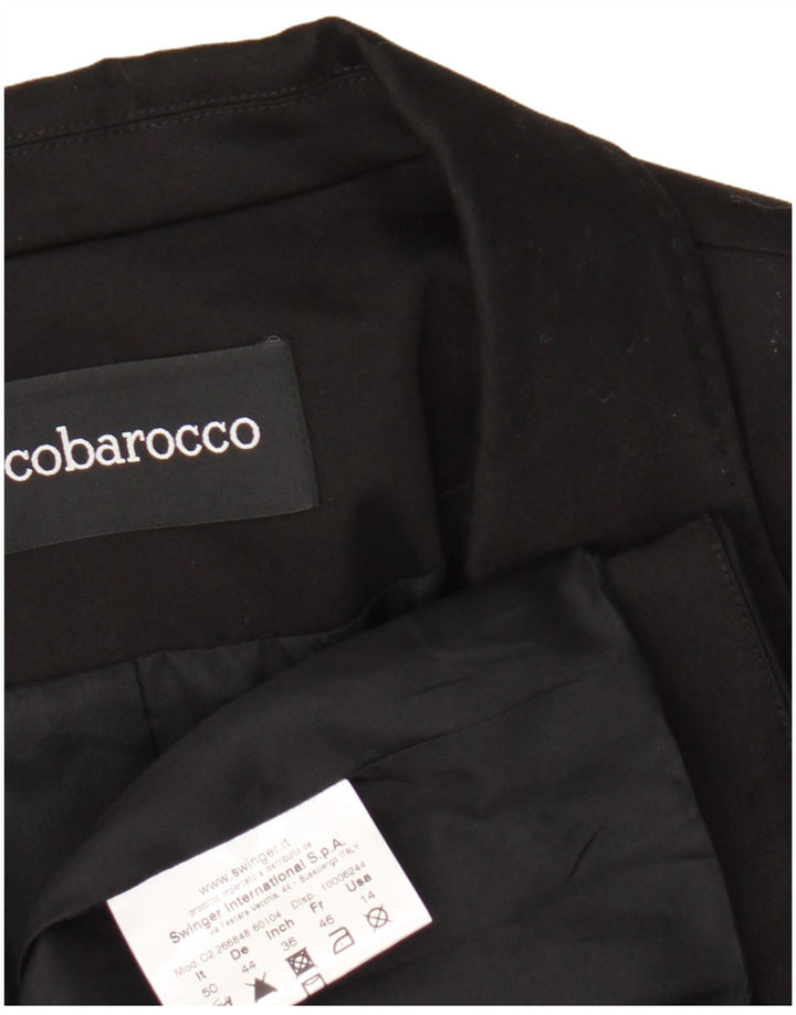 Roccobarocco Dame 2 Button Blazer Jacket IT 50 XL Sort Bomuld