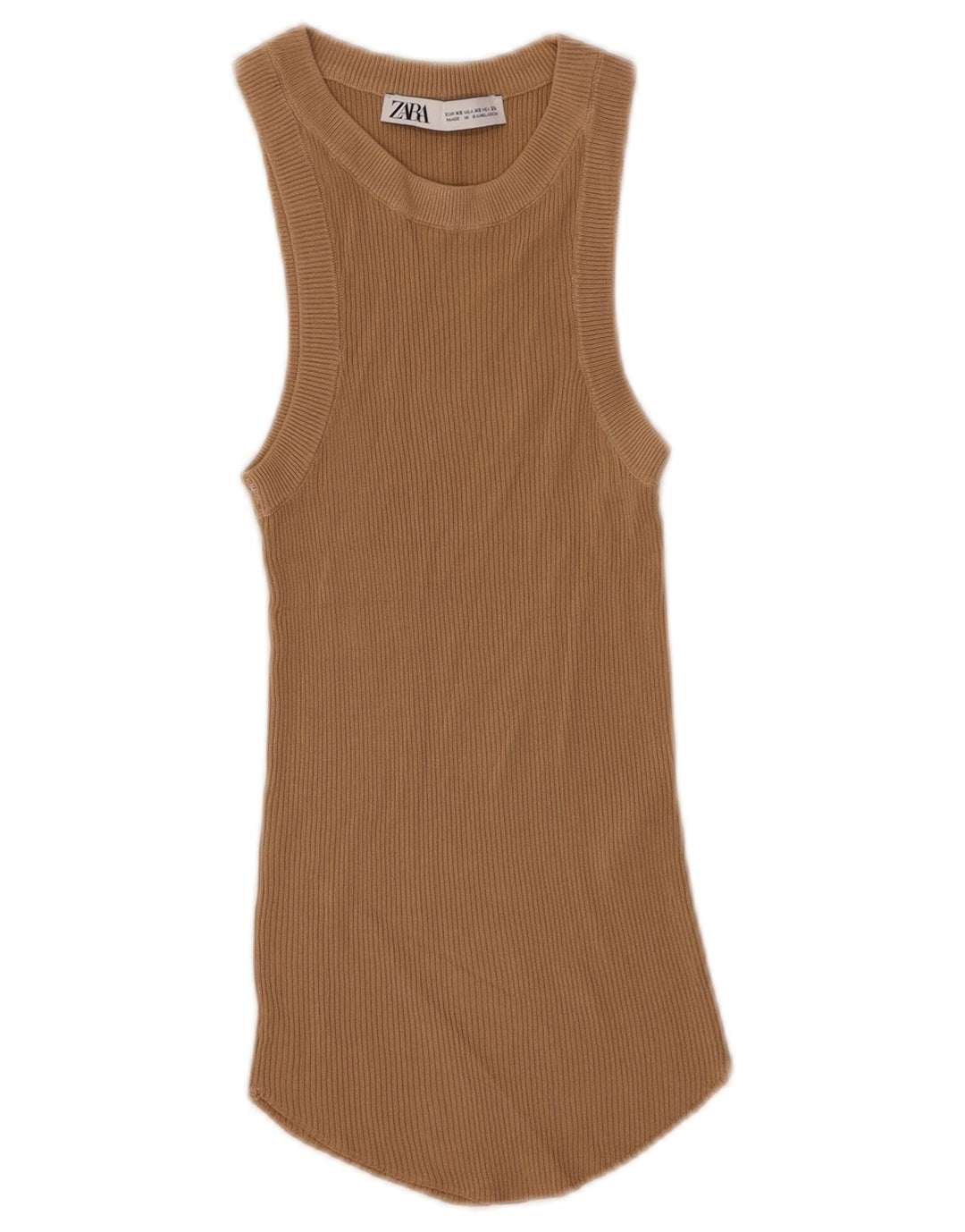 Zara Womens Vest Top UK 4 XS Beige Viscose