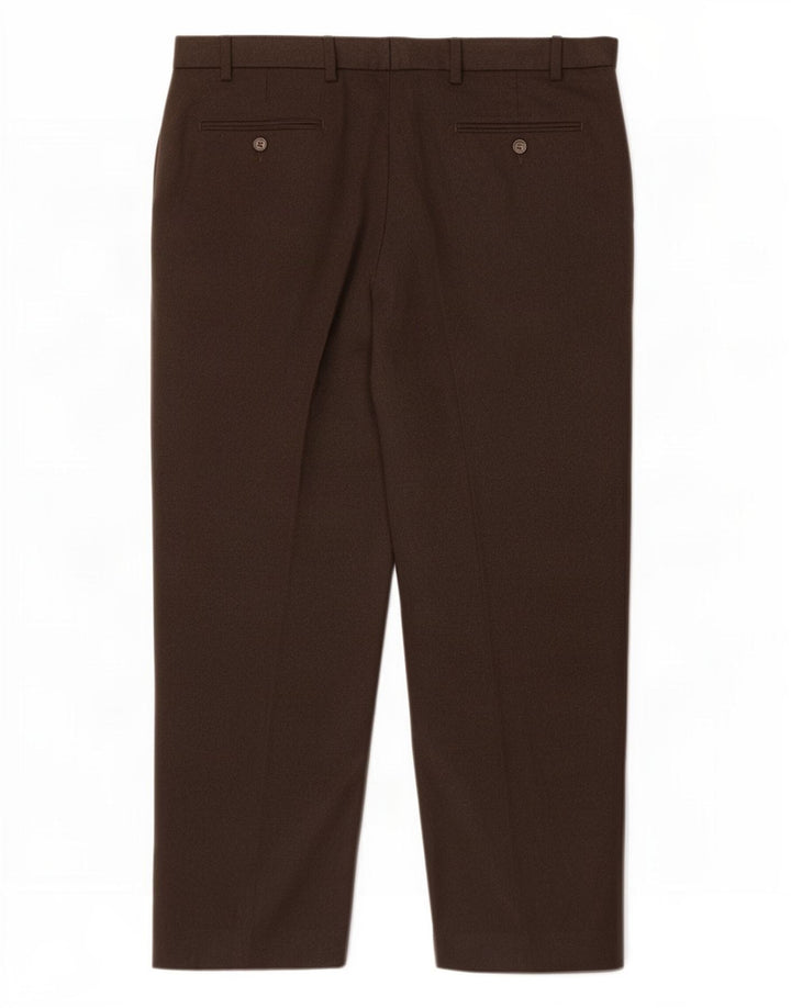 Marks & Spencer Pantalon de costume classique pour homme W38 L29 Marron Polyester