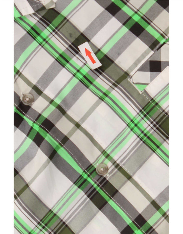 Camicia a maniche corte da uomo Chaps 2XL Poliestere a quadri verdi