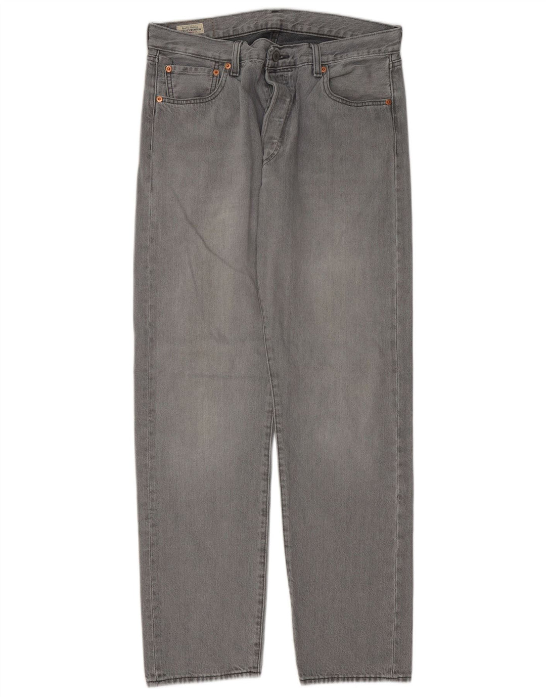 Levi's Mens 501 Straight Jeans W34 L32 Grey Cotton