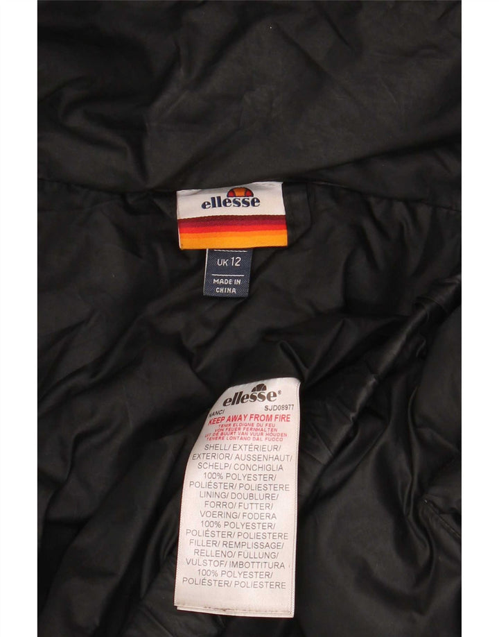 Chaqueta acolchada extragrande con capucha para mujer Ellesse UK 42 Poliéster negro mediano