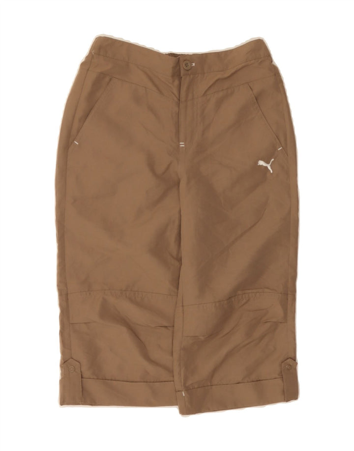 PUMA Boys Straight Capri Trousers 9-10 Years W24 L15 Brown Polyester Vintage Puma and Second-Hand Puma from Messina Hembry 