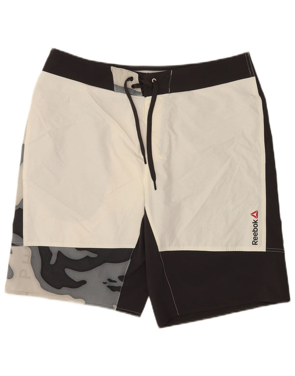 Reebok Mens Speedwick Graphic úszónadrág közepes fekete színű Colourblock