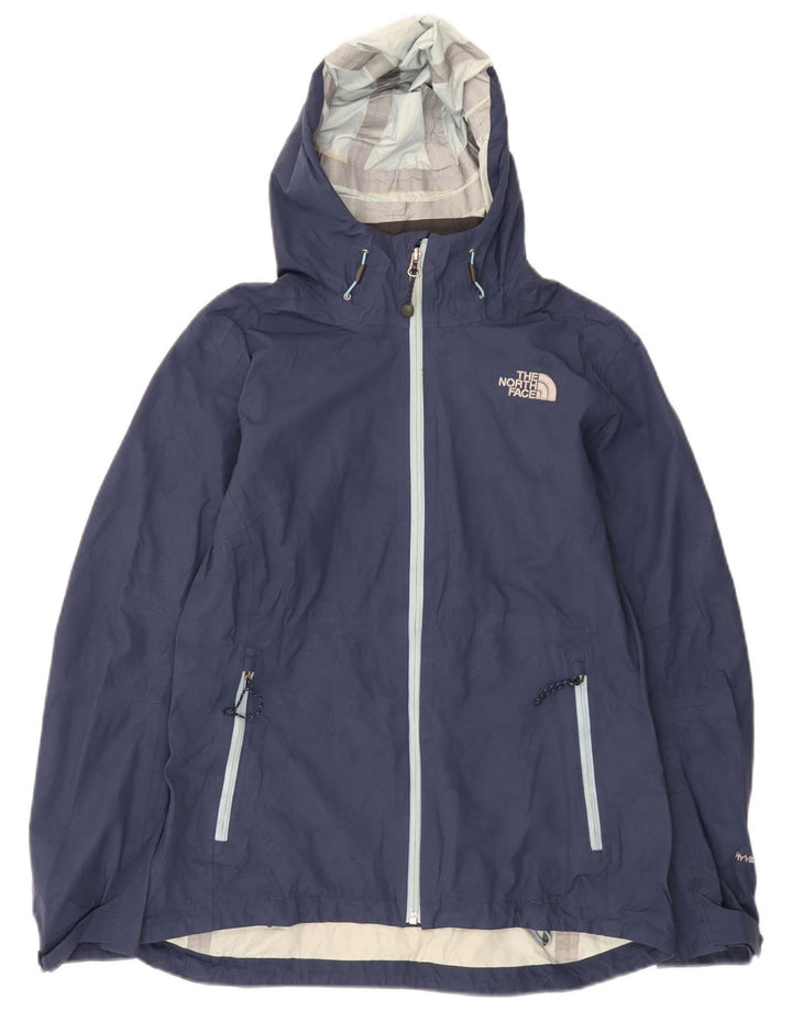 The North Face Womens Hyvent Hooded Rain Jacket UK 14 Medium Navy Blue