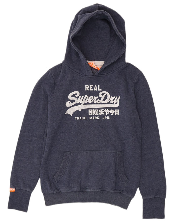 Superdry Mens Graphic Hoodie Jumper Large Navy Blue Cotton