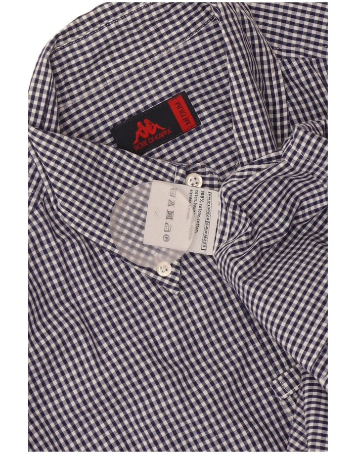 Kappa Mens Shirt Medium Blue Gingham Cotton