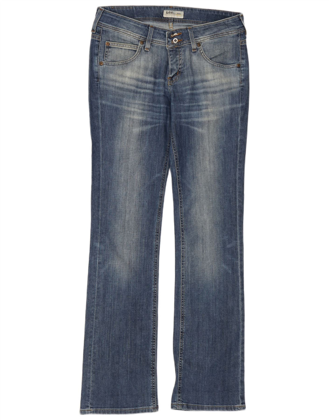 Lee Womens Cade   Low Waist Bootcut Jeans W31 L33 Blue Cotton