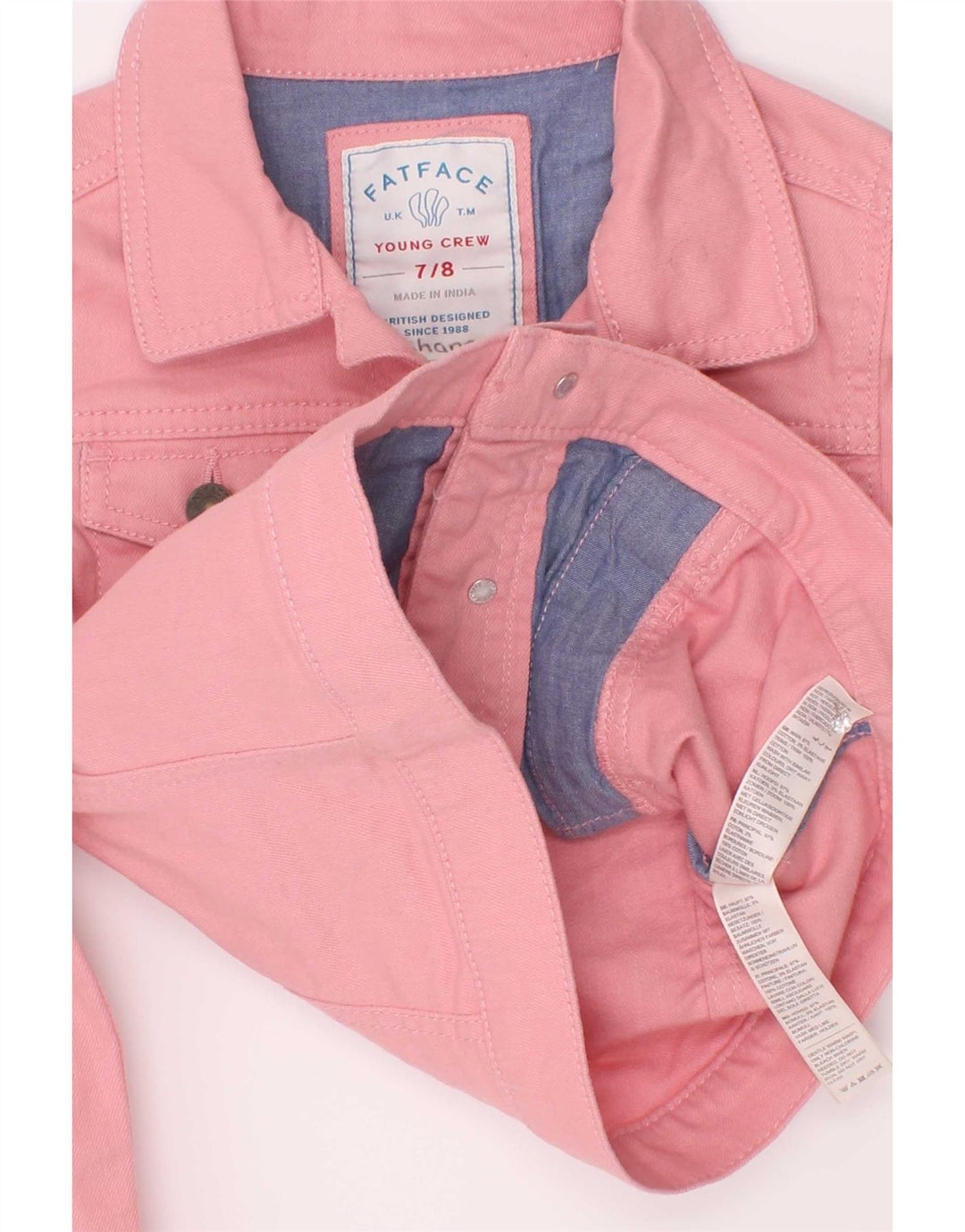 Giacca Jeans Bambina Fat Face 7-8 Anni Cotone Rosa