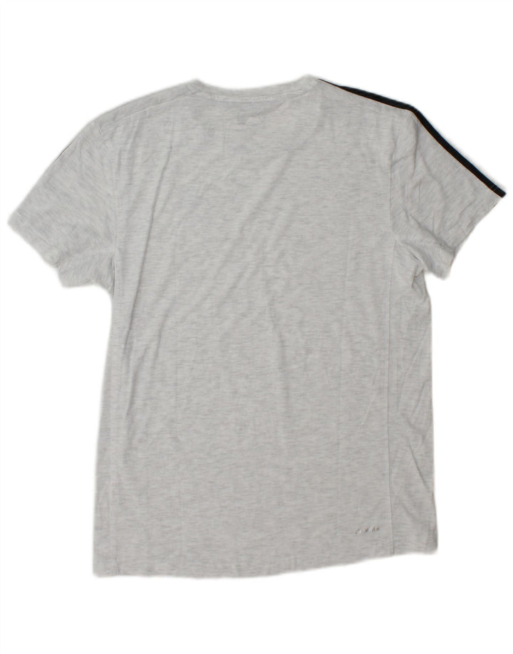 Adidas Herre Climalite T-Shirt Top Medium Grey Flecked