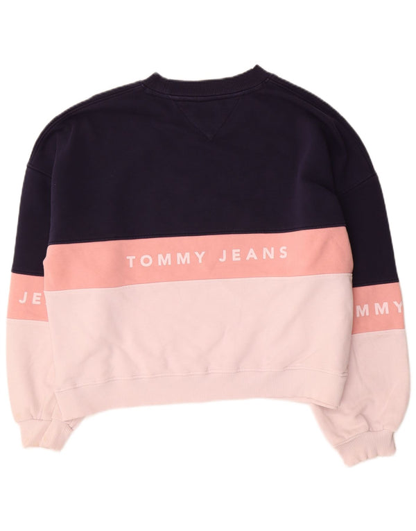 Tommy Hilfiger Dame Oversized Sweatshirt Jumper UK 10 Small Navy Blue
